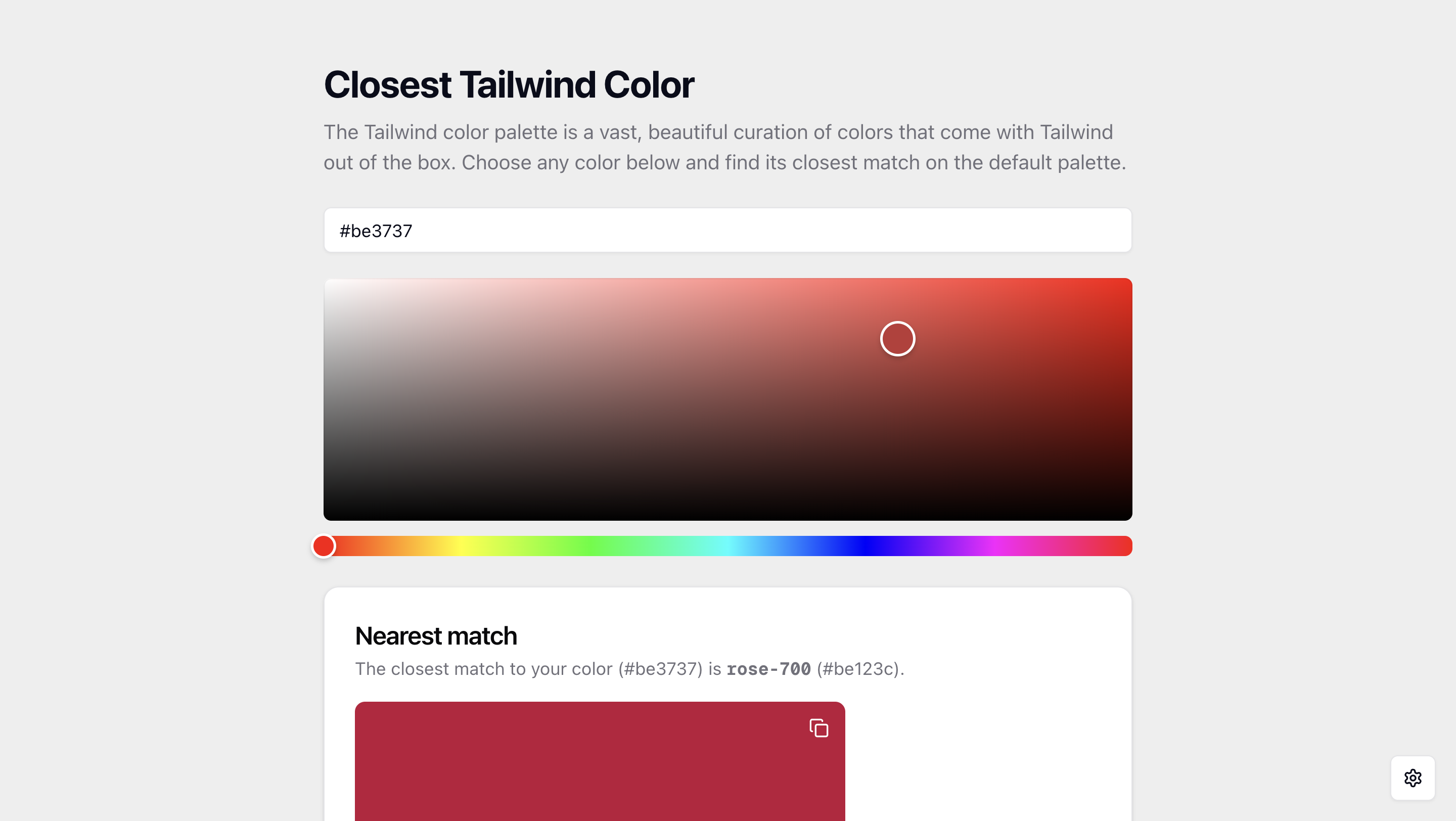 Closest Tailwind Color